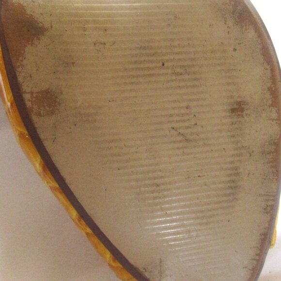 Nine West Yellow Mock Croc Stiletto Peep Toe Shoes, Size 8.5 M     D1111 - Picture 10 of 10